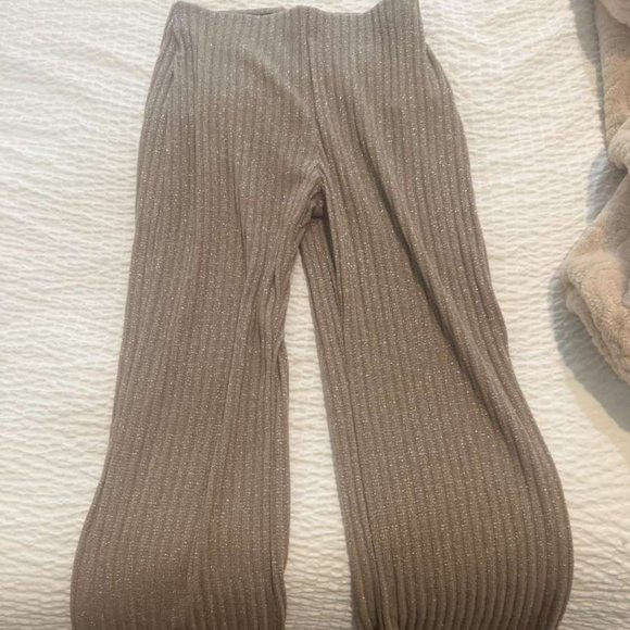 Zara gold sparkles pants, elastic waist worn only 1x size small - Picture 1 of 4